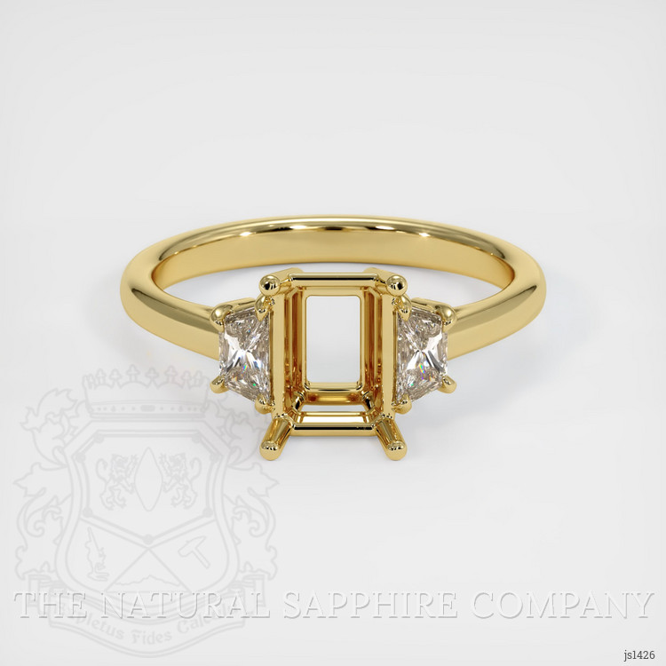 18K Yellow Gold Three Stone Ring Setting