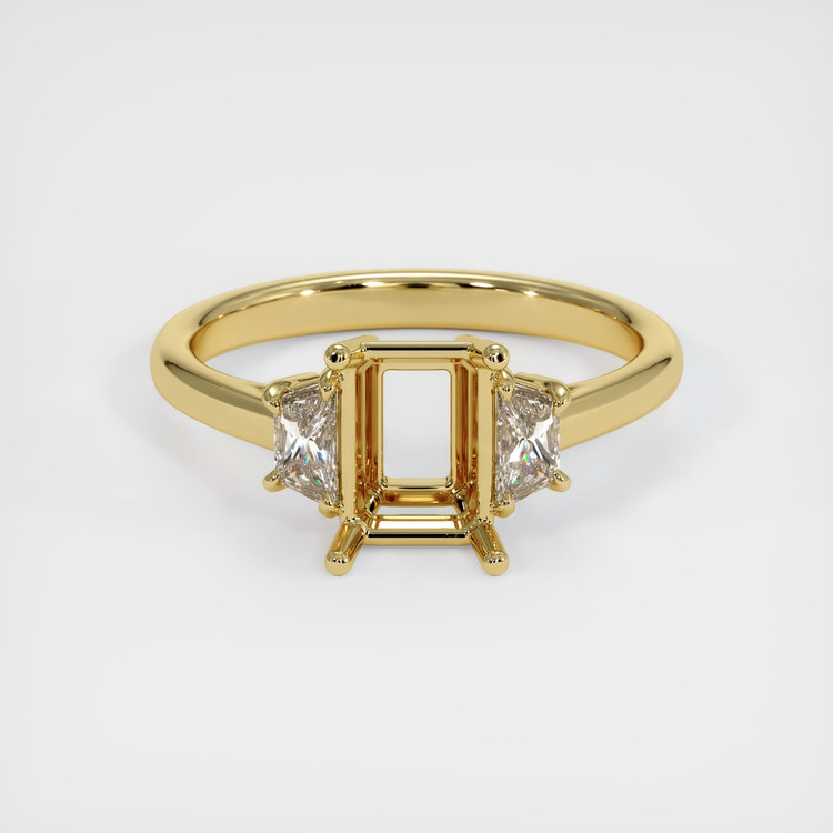 18K Yellow Gold Three Stone Ring Setting