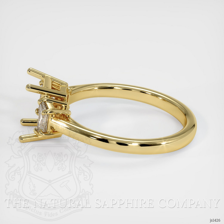 18K Yellow Gold Three Stone Ring Setting