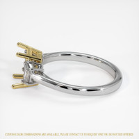 18K Yellow & White Three Stone Ring Setting Image