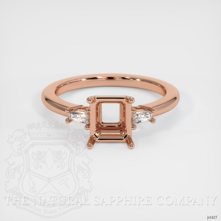 14K Rose Gold Three Stone Ring Setting
