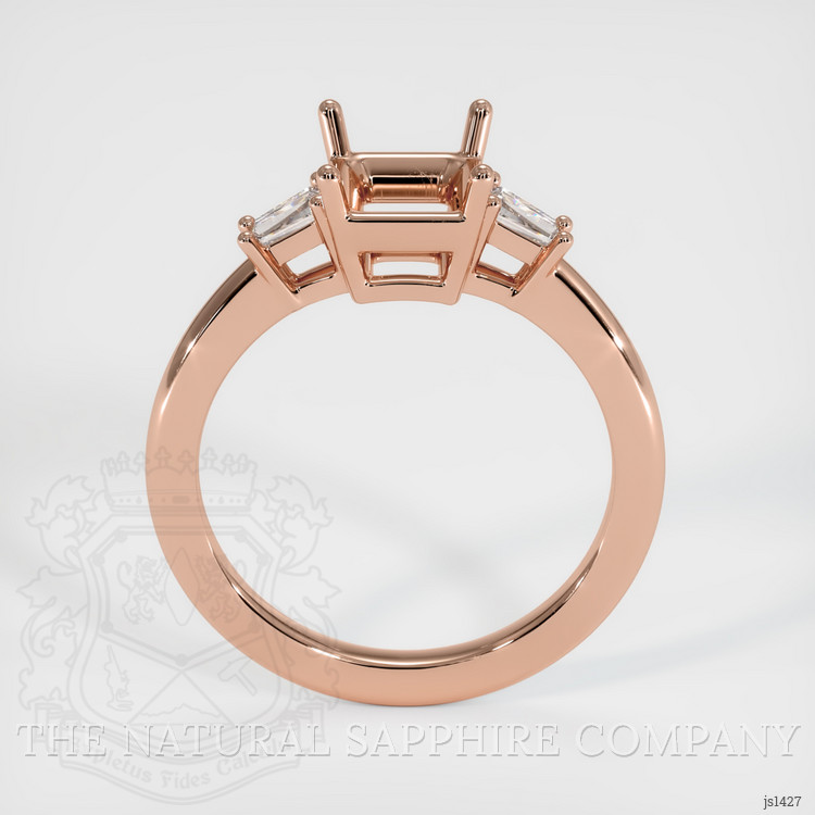14K Rose Gold Three Stone Ring Setting