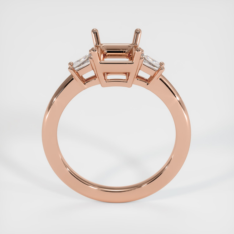 14K Rose Gold Three Stone Ring Setting