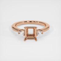 18K Rose Gold Three Stone Ring Setting Image