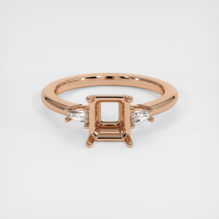 18K Rose Gold Three Stone Ring Setting