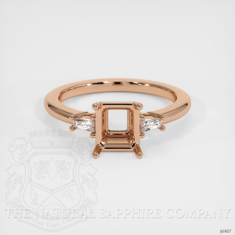 18K Rose Gold Three Stone Ring Setting