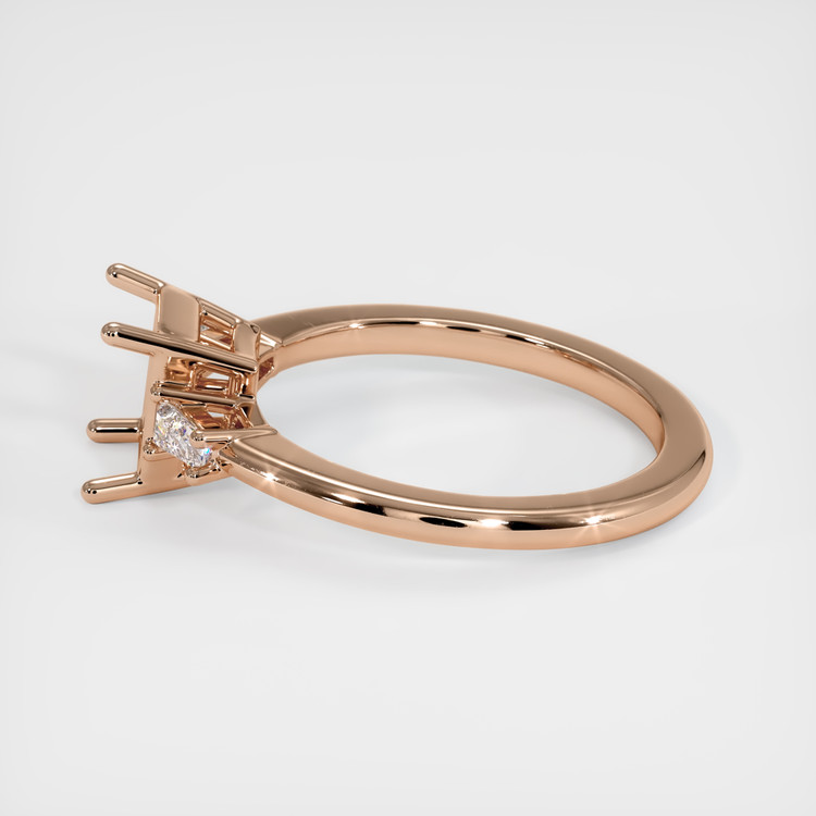 18K Rose Gold Three Stone Ring Setting
