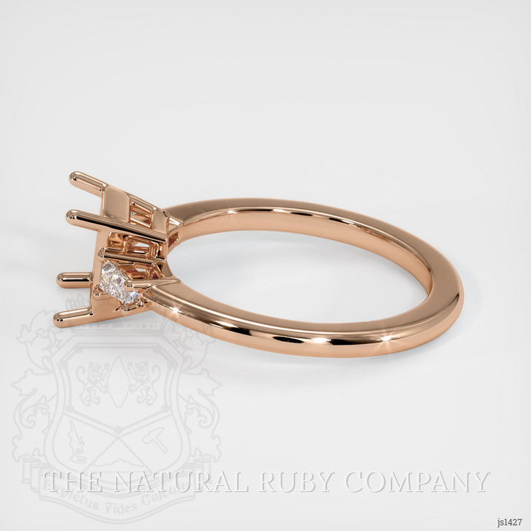 18K Rose Gold Three Stone Ring Setting