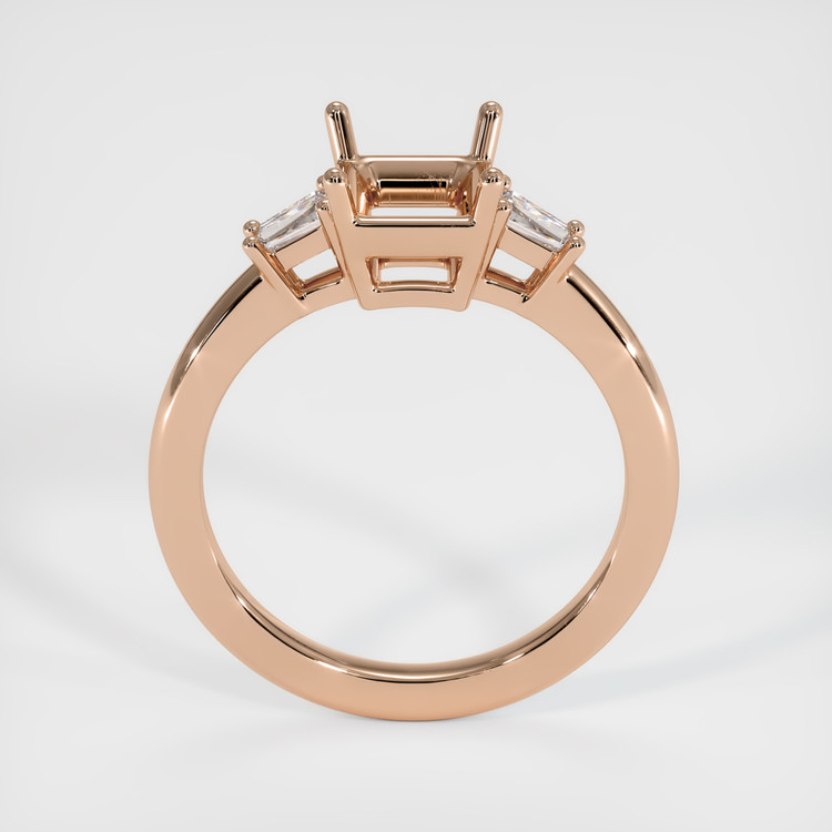 18K Rose Gold Three Stone Ring Setting