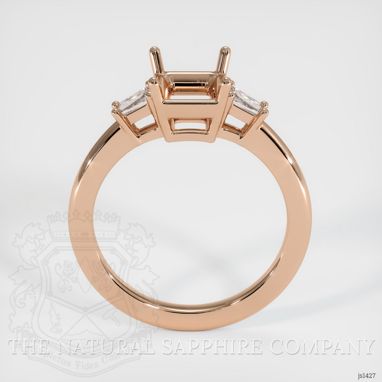 18K Rose Gold Three Stone Ring Setting