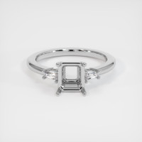14K White Gold Three Stone Ring Setting Image