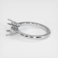 14K White Gold Three Stone Ring Setting Image