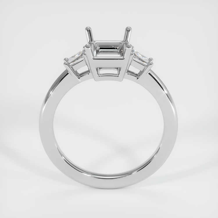 14K White Gold Three Stone Ring Setting
