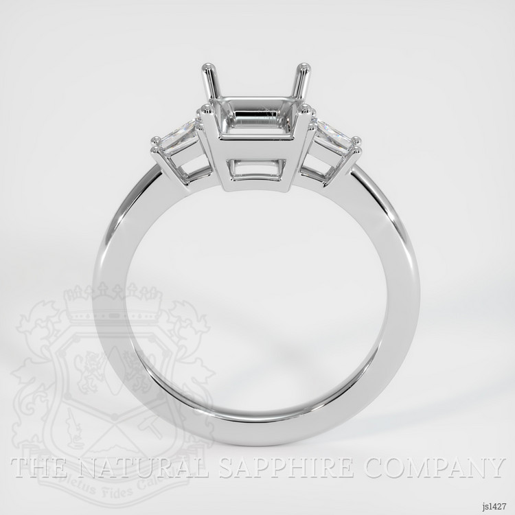 14K White Gold Three Stone Ring Setting