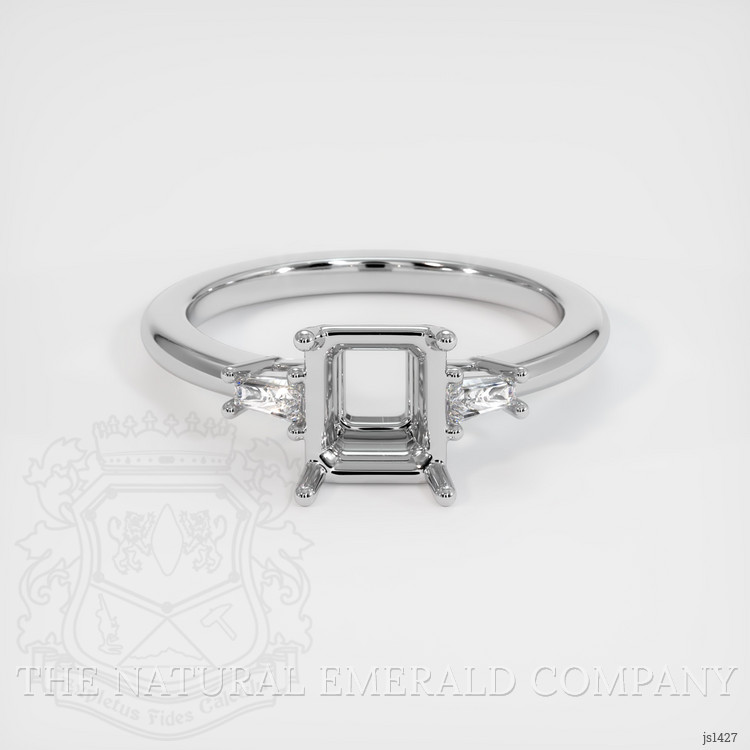 18K White Gold Three Stone Ring Setting