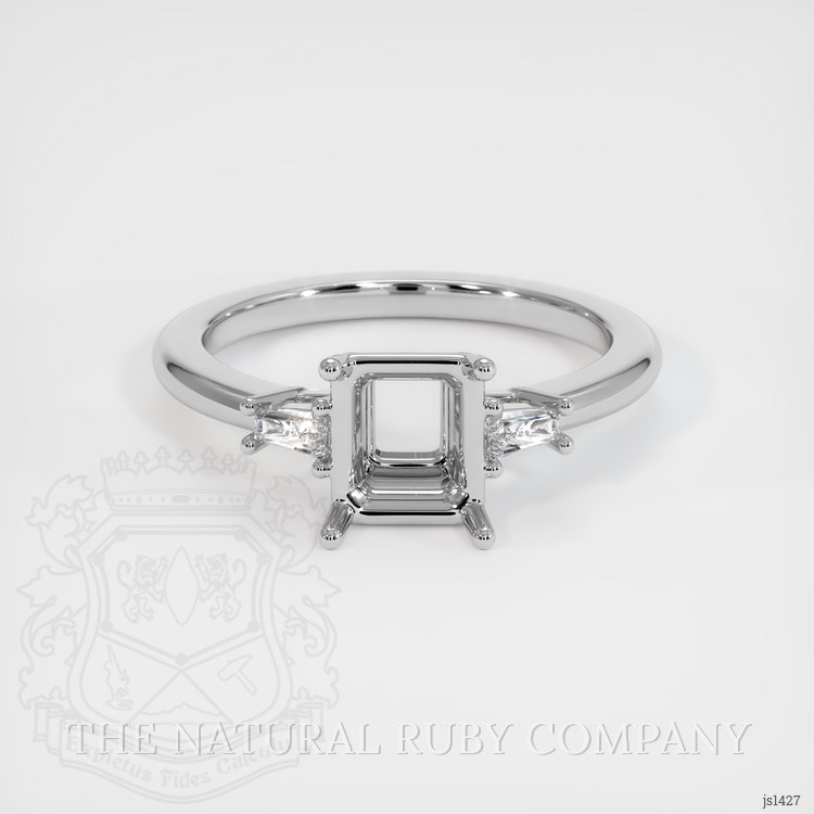 18K White Gold Three Stone Ring Setting