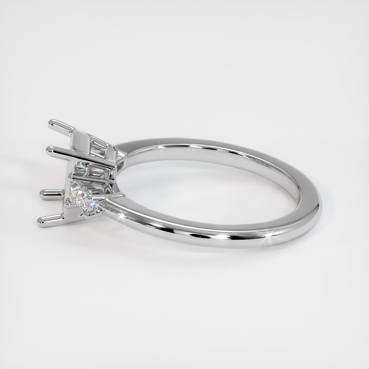 18K White Gold Three Stone Ring Setting