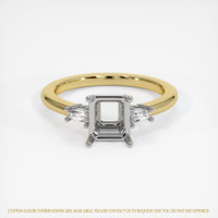 14K White & Yellow Three Stone Ring Setting Image