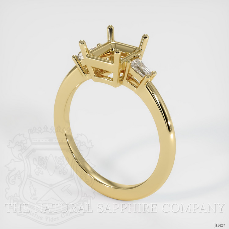 10K Yellow Gold Three Stone Ring Setting
