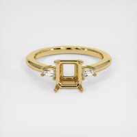 10K Yellow Gold Three Stone Ring Setting Image