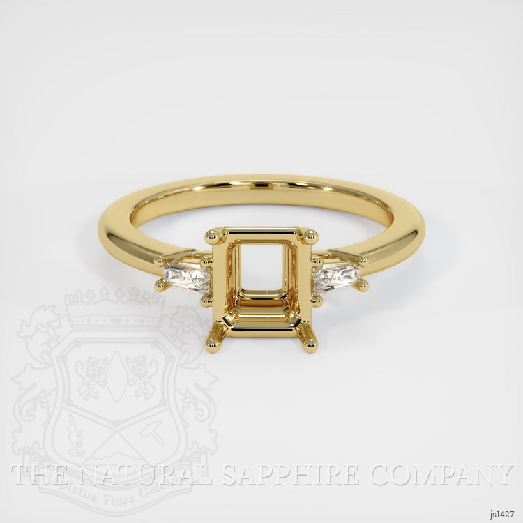 10K Yellow Gold Three Stone Ring Setting