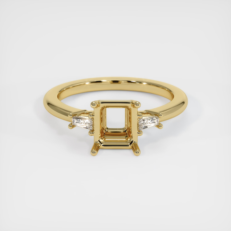 10K Yellow Gold Three Stone Ring Setting