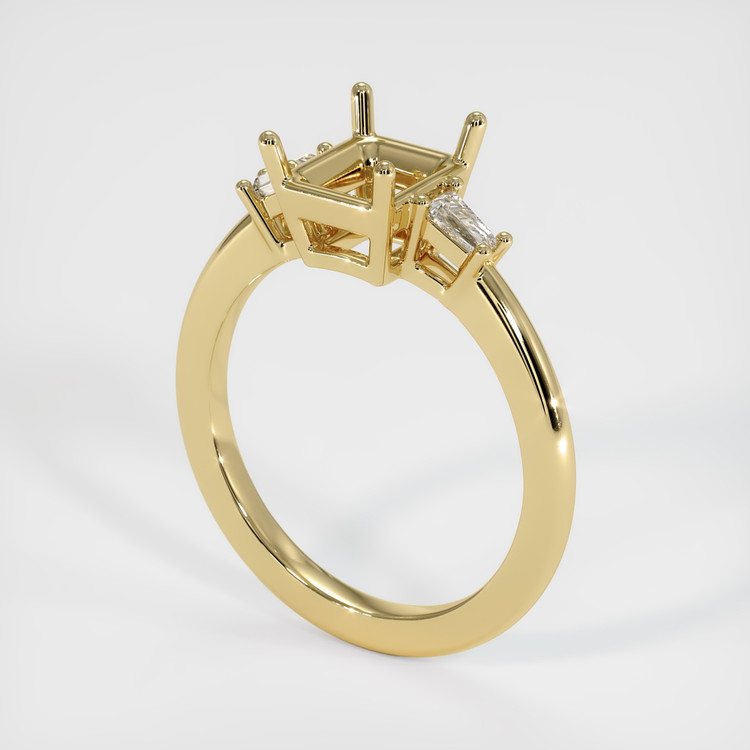 14K Yellow Gold Three Stone Ring Setting