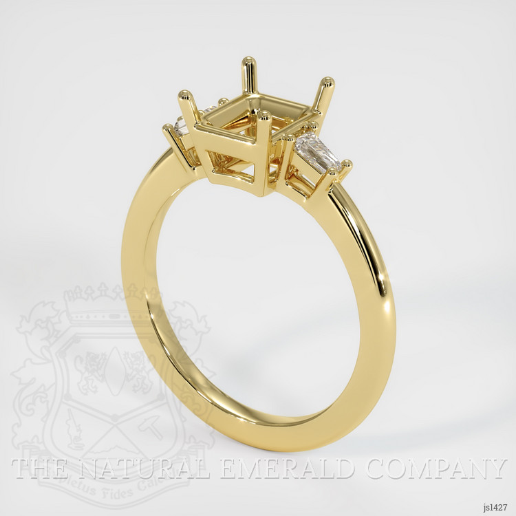 18K Yellow Gold Three Stone Ring Setting