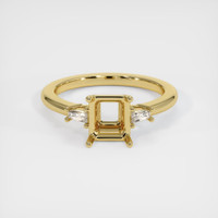 18K Yellow Gold Three Stone Ring Setting Image