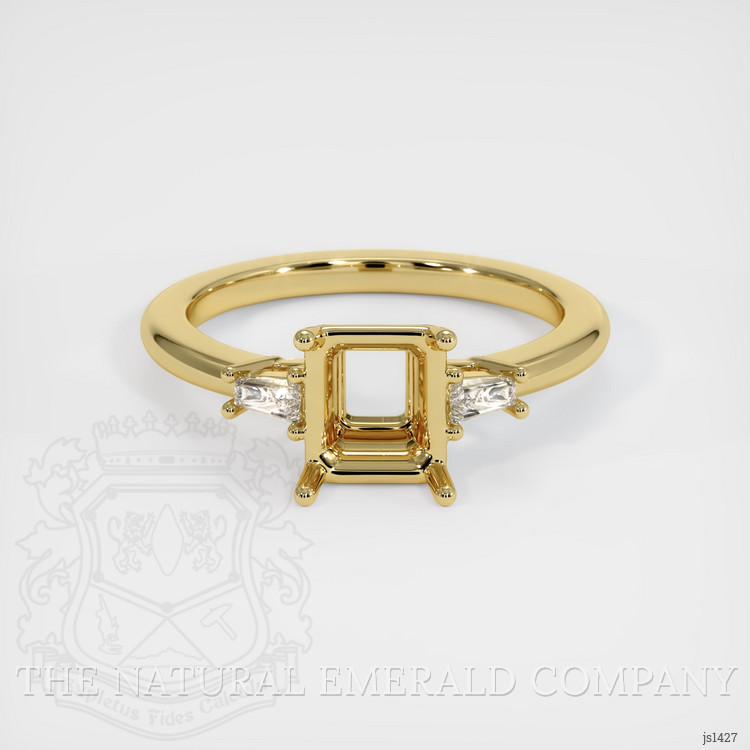 18K Yellow Gold Three Stone Ring Setting