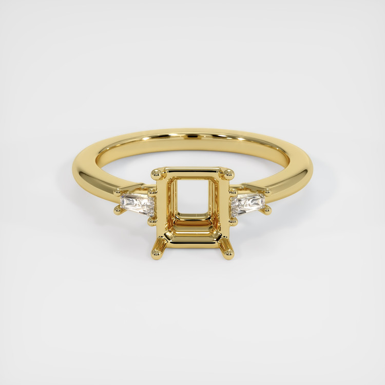 18K Yellow Gold Three Stone Ring Setting