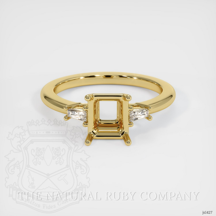 18K Yellow Gold Three Stone Ring Setting