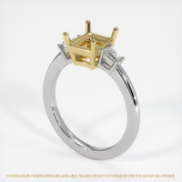 14K Yellow & White Three Stone Ring Setting Video