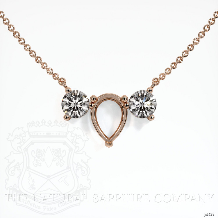14K Rose Gold Accent Stones Necklace Setting