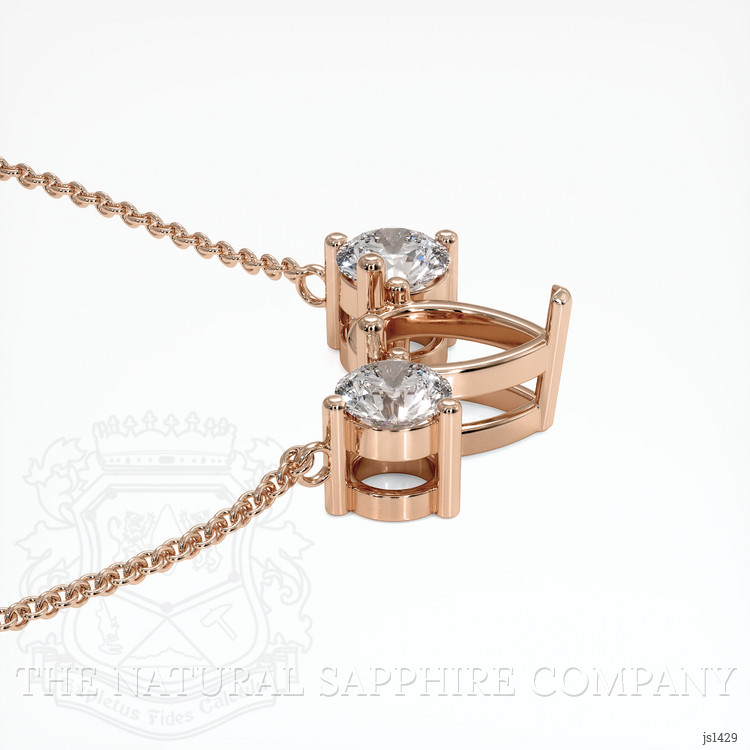 14K Rose Gold Accent Stones Necklace Setting