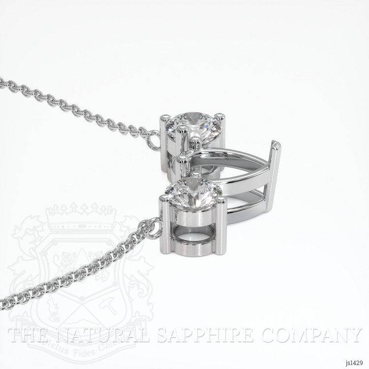 14K White Gold Accent Stones Necklace Setting