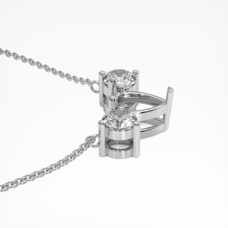 14K White Gold Accent Stones Necklace Setting