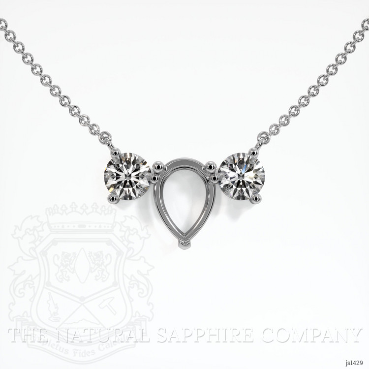 18K White Gold Accent Stones Necklace Setting