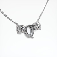 18K White Gold Accent Stones Necklace Setting Image