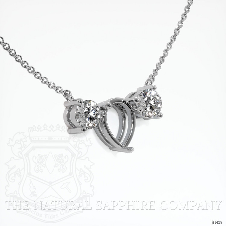 18K White Gold Accent Stones Necklace Setting