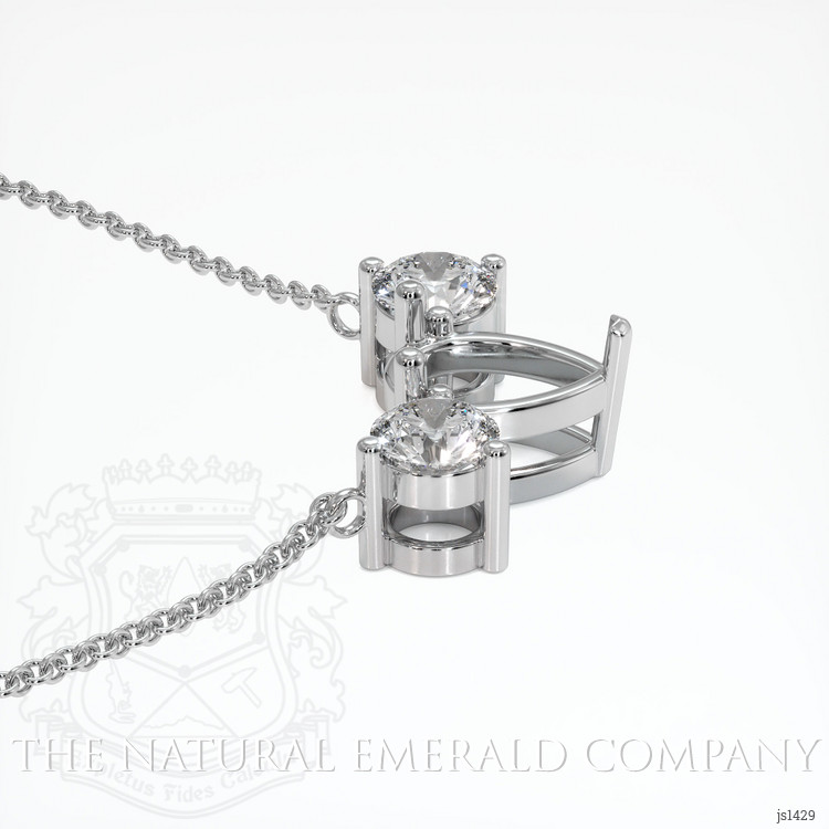 18K White Gold Accent Stones Necklace Setting