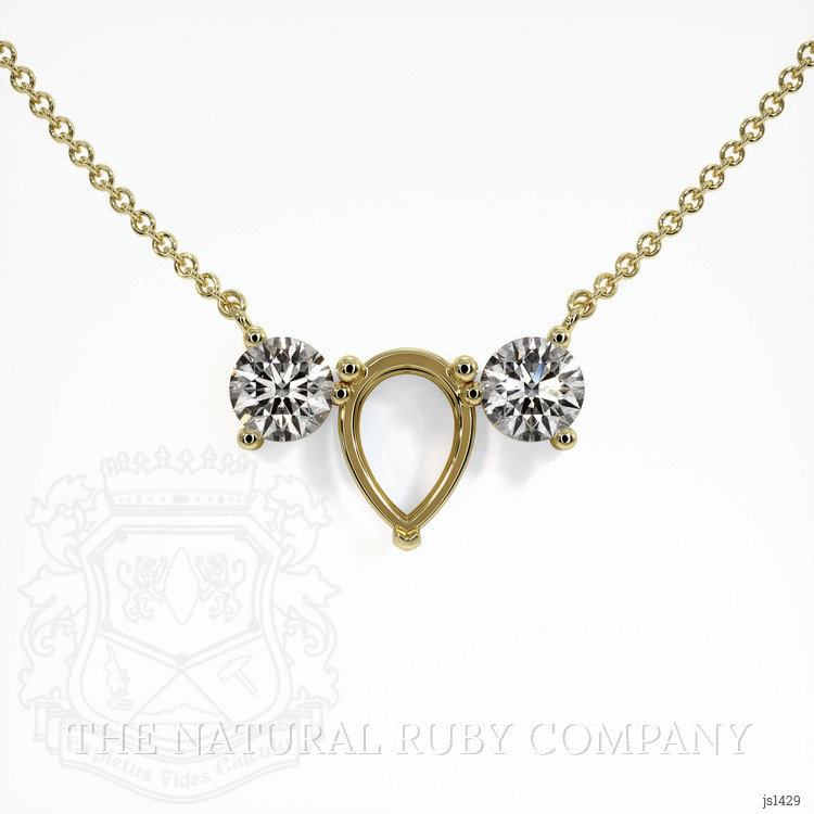 10K Yellow Gold Accent Stones Necklace Setting