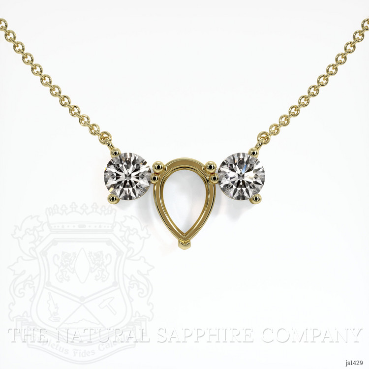 14K Yellow Gold Accent Stones Necklace Setting