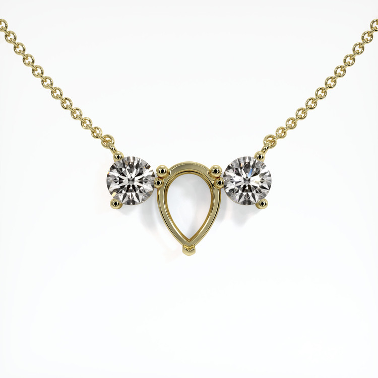 18K Yellow Gold Accent Stones Necklace Setting