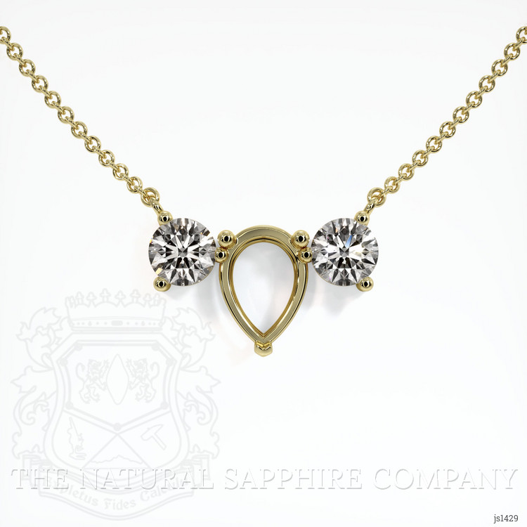 18K Yellow Gold Accent Stones Necklace Setting
