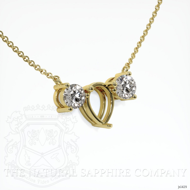 18K Yellow Gold Accent Stones Necklace Setting