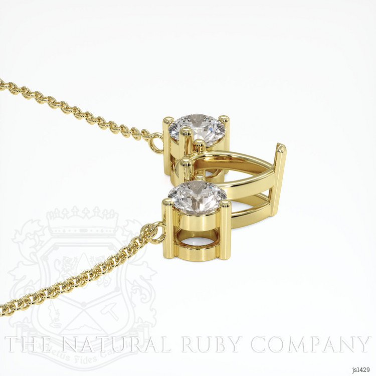 18K Yellow Gold Accent Stones Necklace Setting