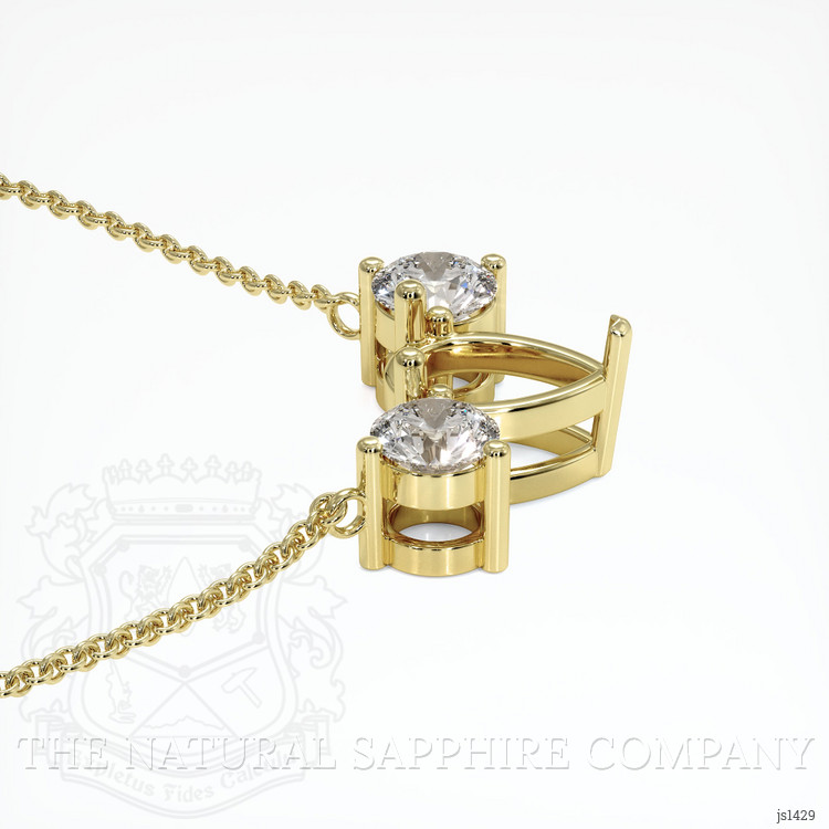 18K Yellow Gold Accent Stones Necklace Setting