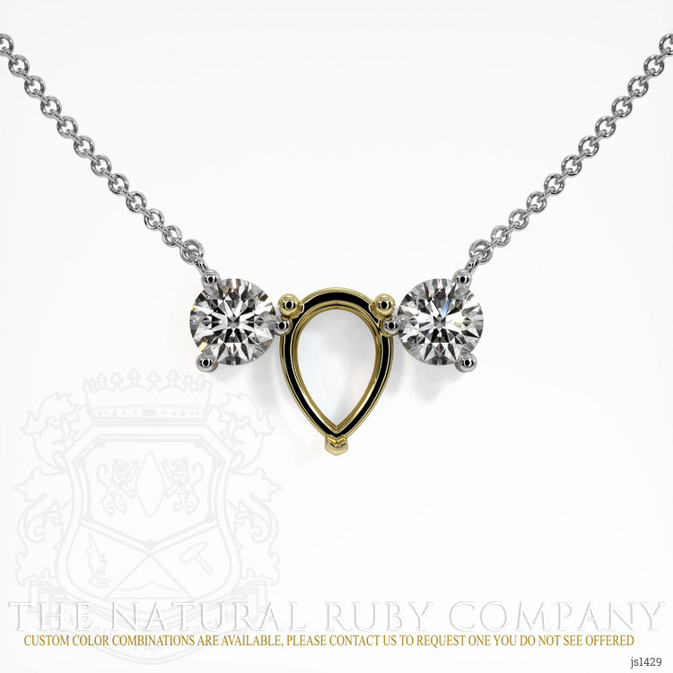 14K Yellow & White Accent Stones Necklace Setting