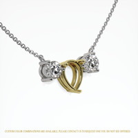 14K Yellow & White Accent Stones Necklace Setting Image